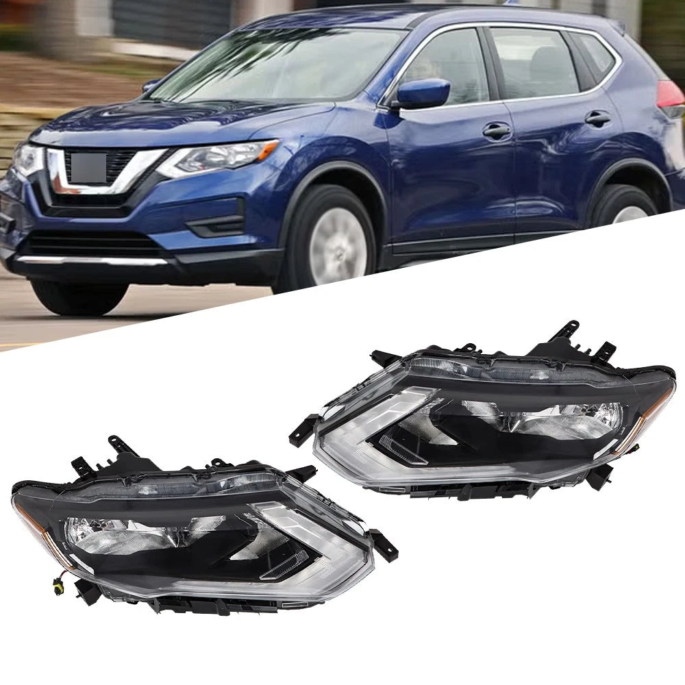 Projector Halogen Headlights for Nissan Rogue (2017–2019) Chrome