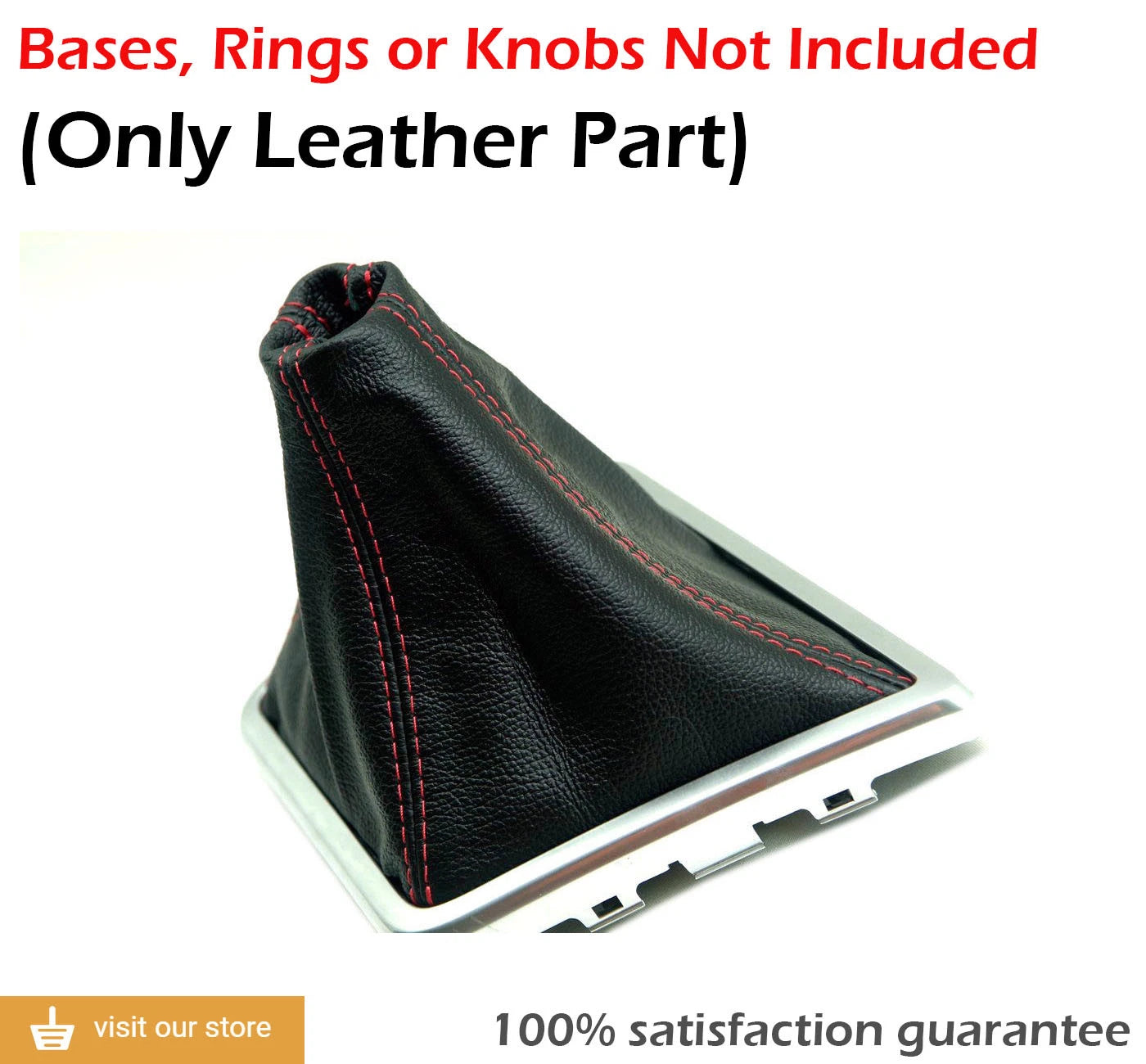 Manual Boot Leather Synthetic for Dodge Challenger (2008–2014) Red Stitch