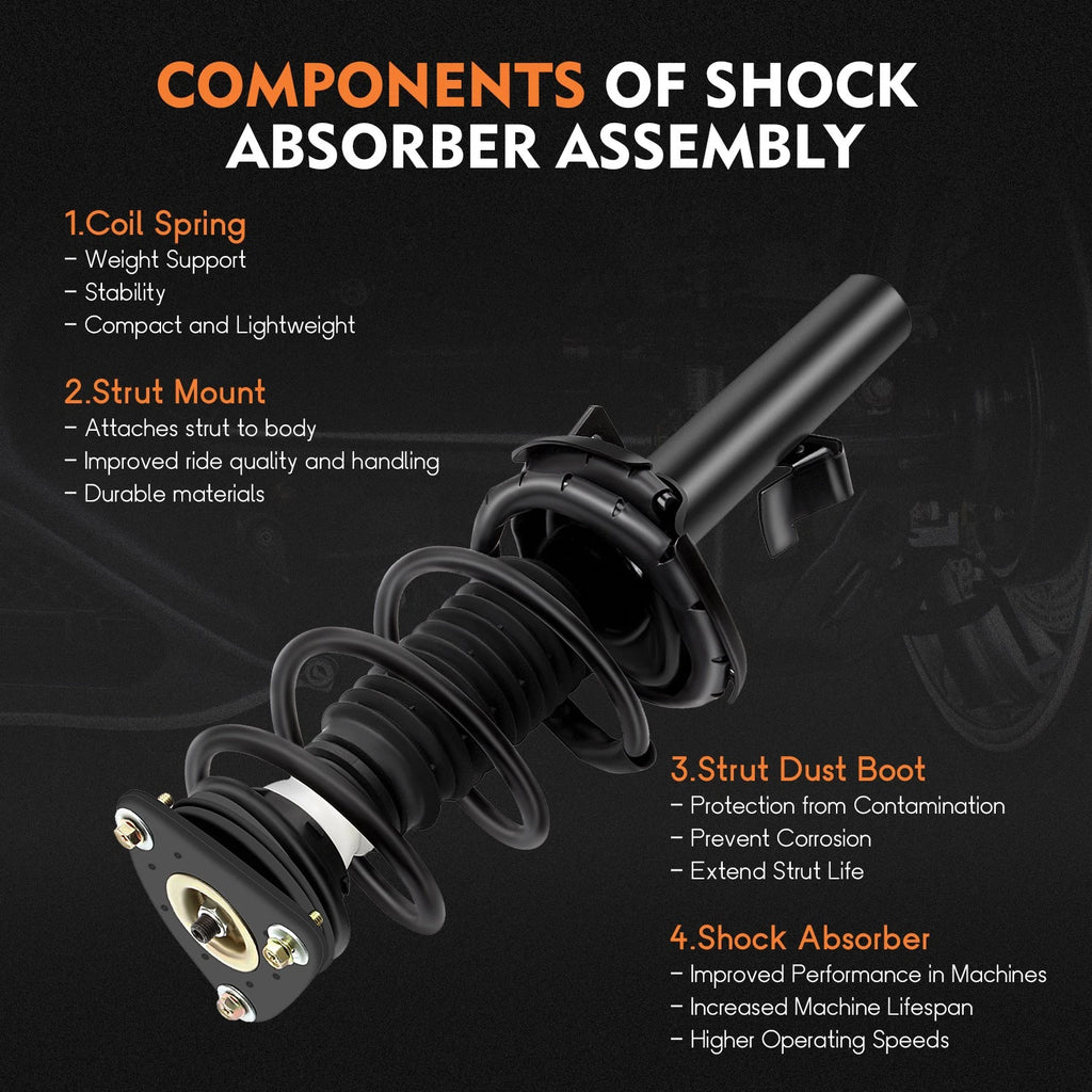 2X Complete Struts Shocks Springs & Mount for Mazda 5 (2006–2010) & Mazda 3 (2004–2013)