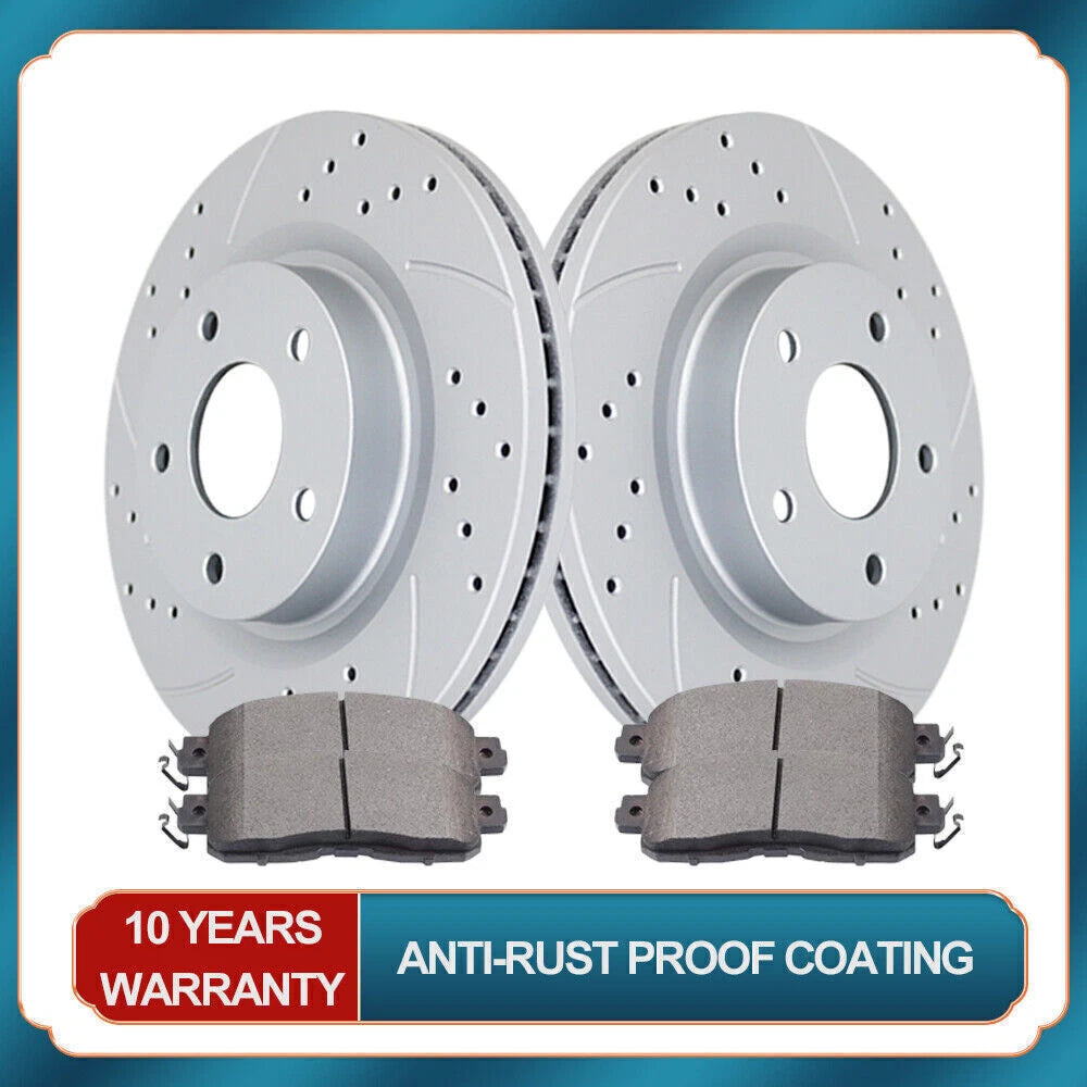 Front Drilled Slotted Brake Discs Rotors & Pads for Nissan Altima (2002–2022)