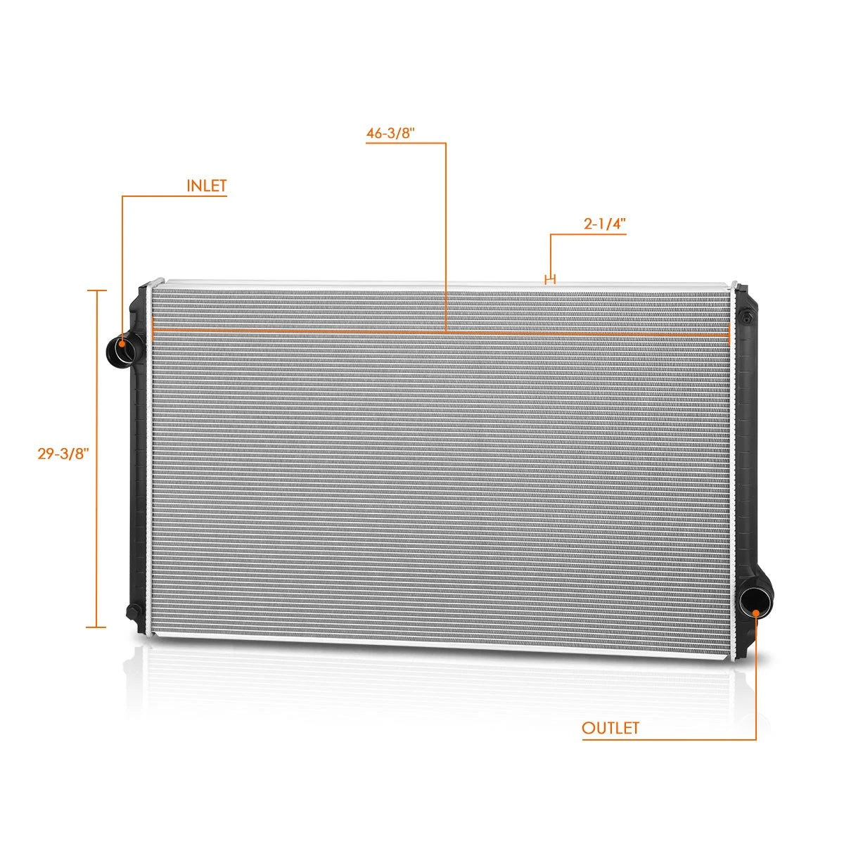 Aluminum Core 2-Row Radiator for International 5070/5900i/5600i/5500i/5000 (1996–2004)