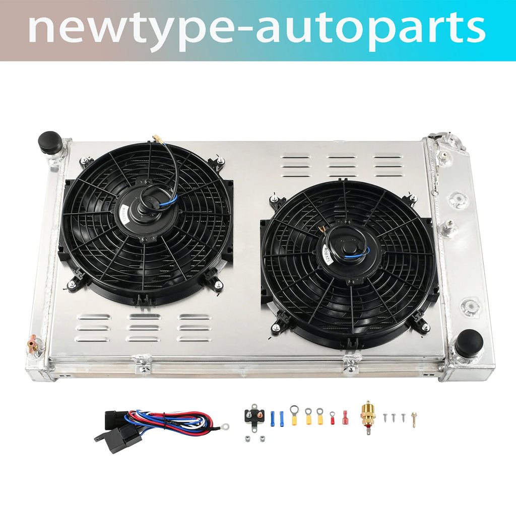 3 Row Radiator with Shroud Fan & Relay for Chevy Camaro/Monte Carlo (1970–1987)