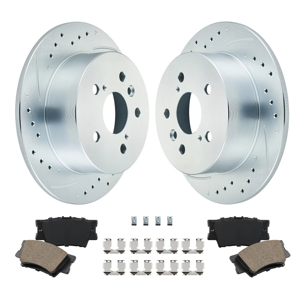 Rear Drilled Rotors and Brake Pads Set for Lexus ES350 (2007–2012)