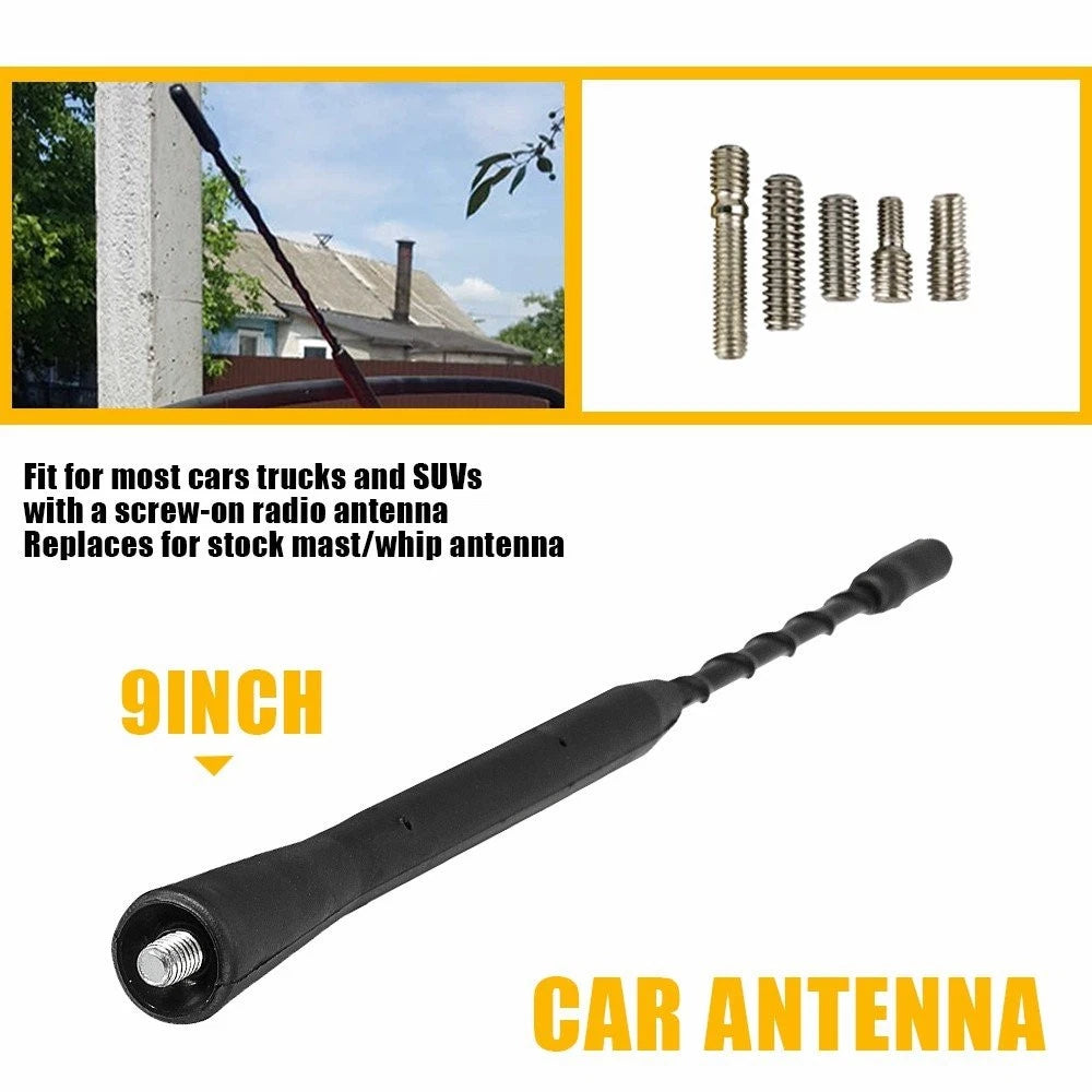 9" Short Black Antenna Mast for Toyota Tundra (2000–2020) EF