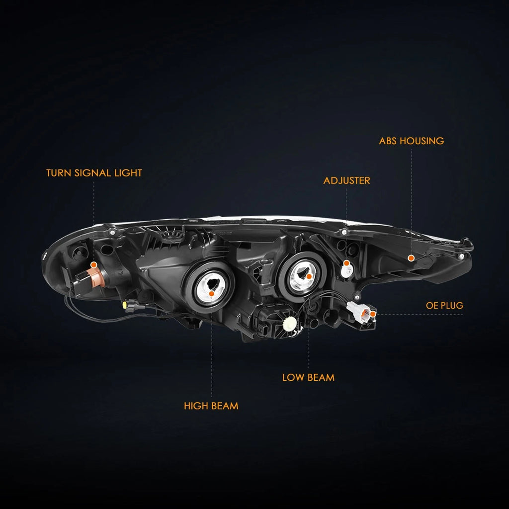 Projector Headlights for Honda Accord (2013–2015) Smoked Lens Amber Corner Pair