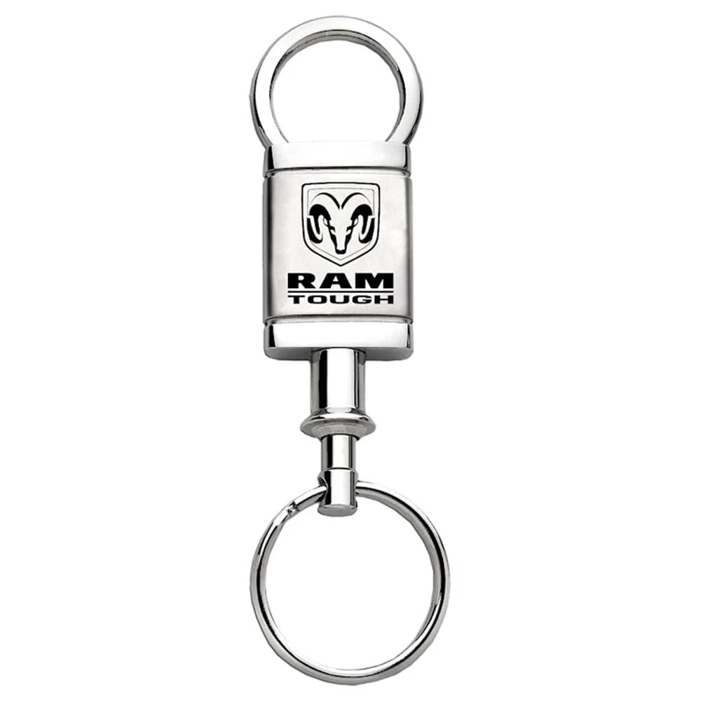 Tough on Satin-Chrome Valet Keychain - Officially Licensed for Dodge RAM