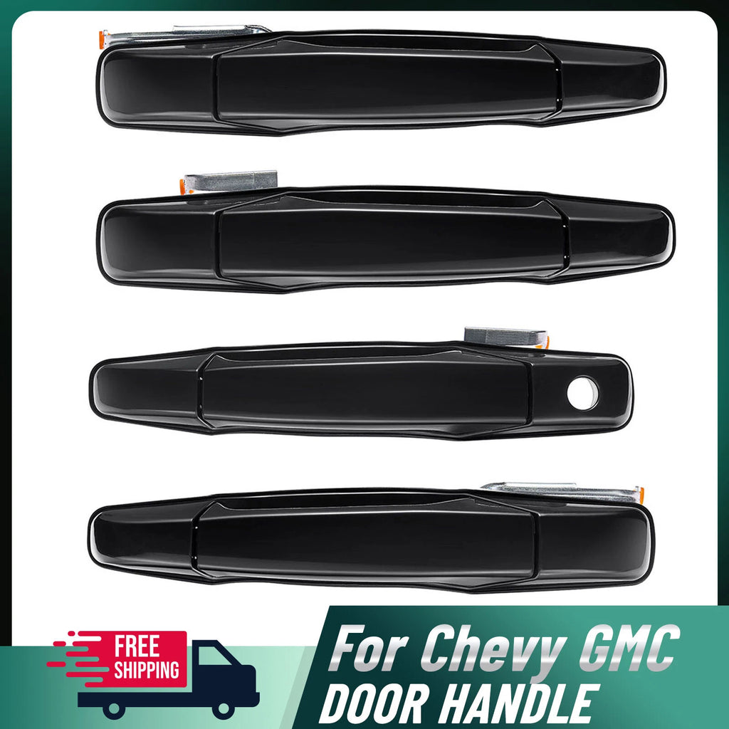 Black Exterior Door Handles for 2007–2014 Chevy Silverado GMC Sierra