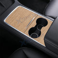 Wood Grain Center Console Wrap Cover Sticker for Tesla Model 3/Y (2021–2025)