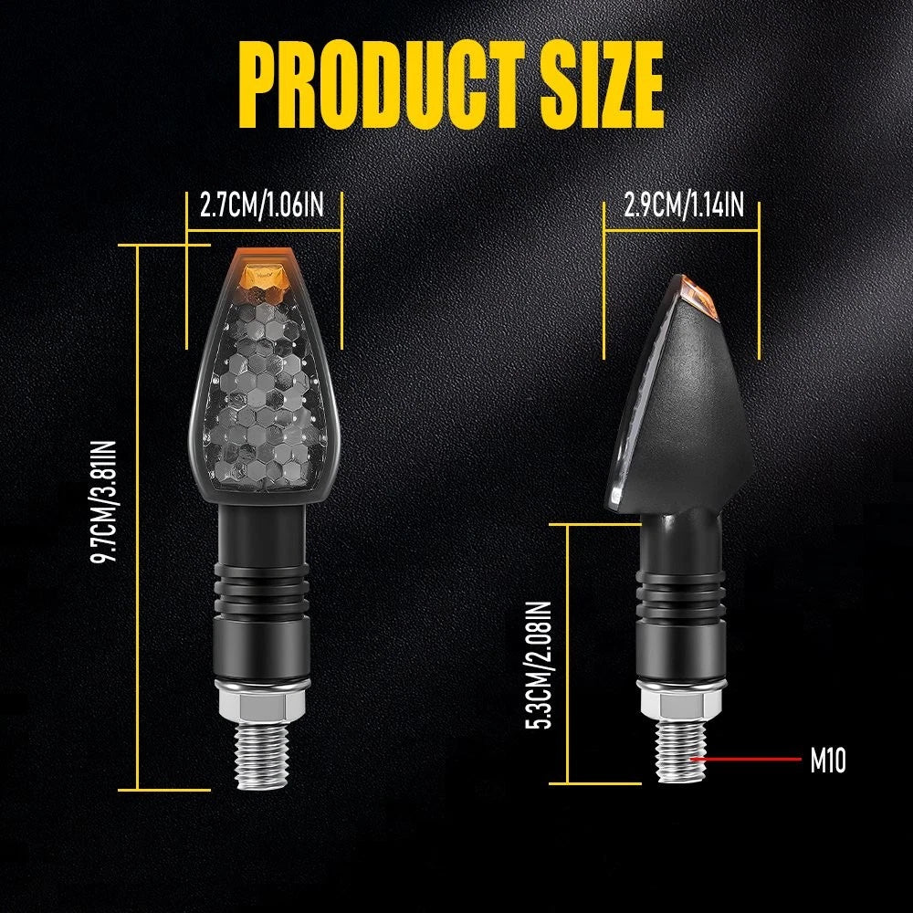 LED Turn Signals for 12V Motorbikes (10mm Holes)