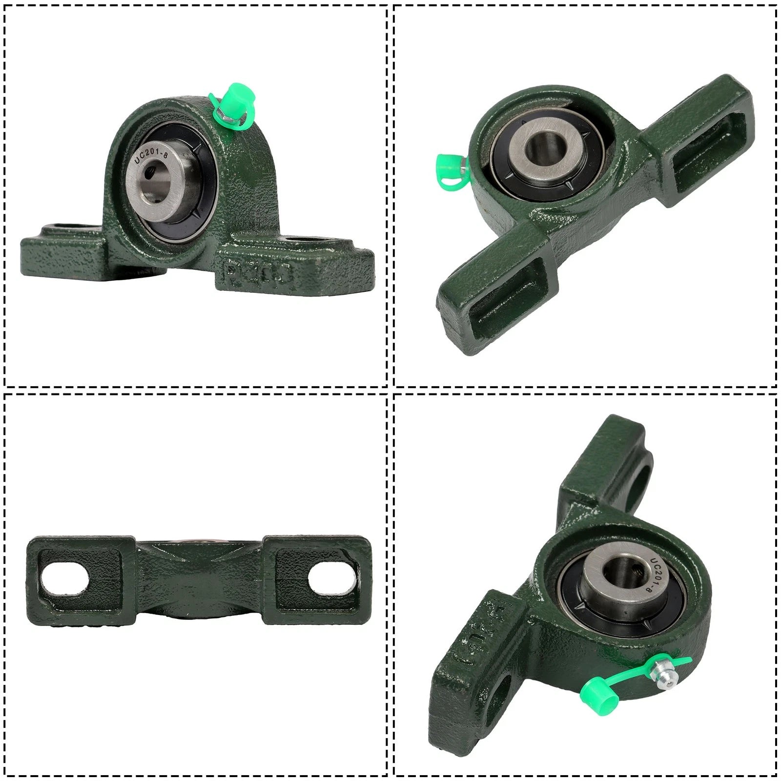 Set of 6 Pillow Block Bearings for UCP201-8 (Self-Aligning, 1/2" Bore)