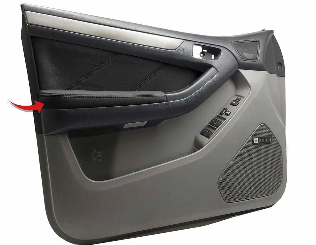 Front Armrest Door Panel Cover for Toyota 4Runner (2003–2009) Black PVC Leather