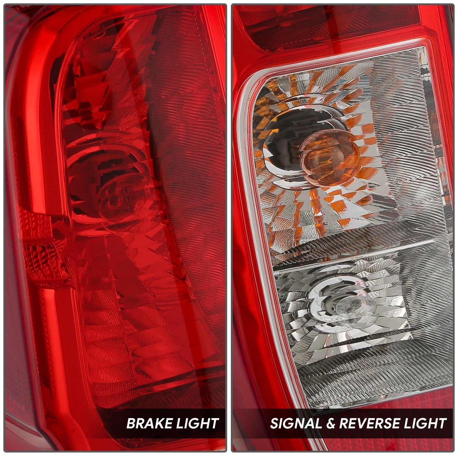 Left Side Taillight for Nissan Frontier Equator (2005–2021) Chrome Red Lens