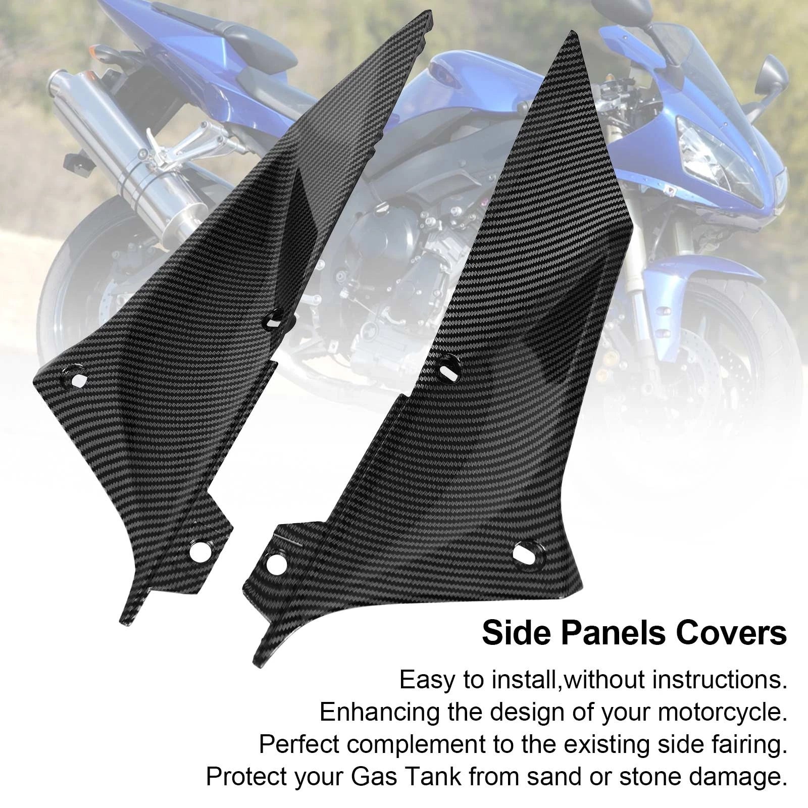 Gas Tank Side Trim Cover Panel for Yamaha YZF R1 (2002–2003) Carbon