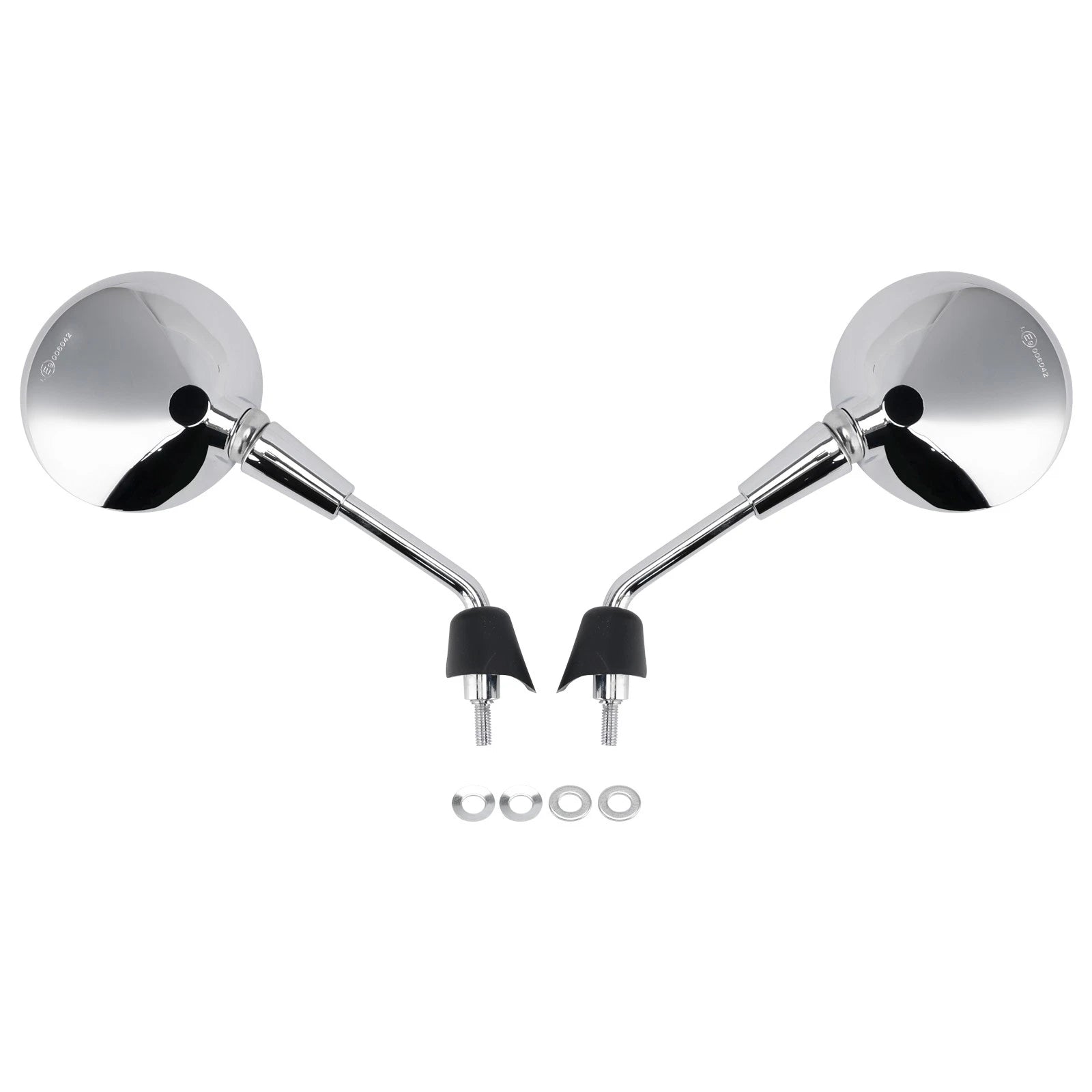 Pair Shorty Mirrors Chrome for Vespa Primavera 50-125, Sprint 50-150, GTS 125-300