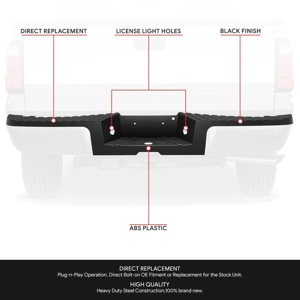 Rear Bumper Step Pad for Ford F-250 F-350 SD (2008–2012) Black