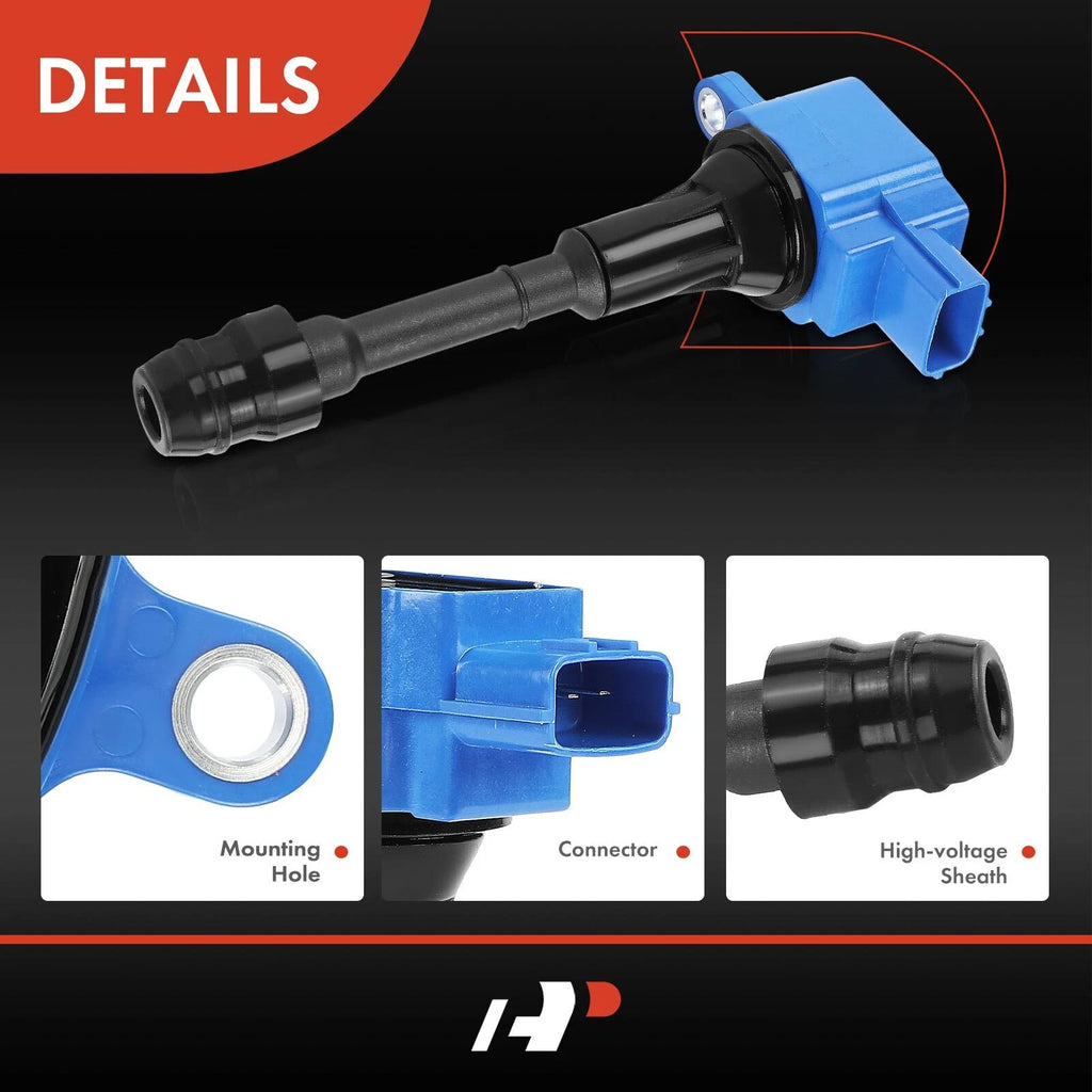Set of 4 Blue Ignition Coils for Nissan Altima Sentra (2002–2006)