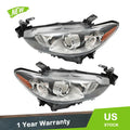 Set of 2 Halogen Chrome Headlights for Mazda 6 (2014–2017)
