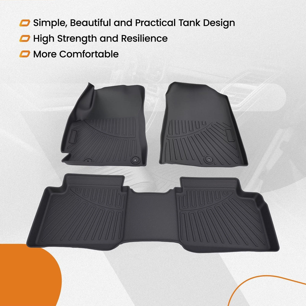 Set of 4 Carpet Floor Mats for Kia Forte (2019–2024) Black TPE Rubber