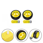 Set of 4 Plastic Tires with DC 6V Gear Motor for Arduino Smart Robot Car