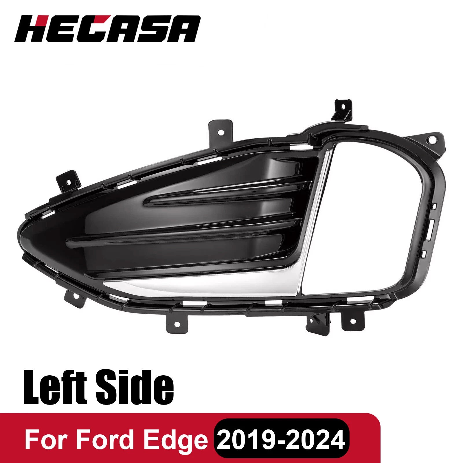 Driver Side Chrome Bumper Fog Light Cover Bezel for Ford Edge (2019–2024)