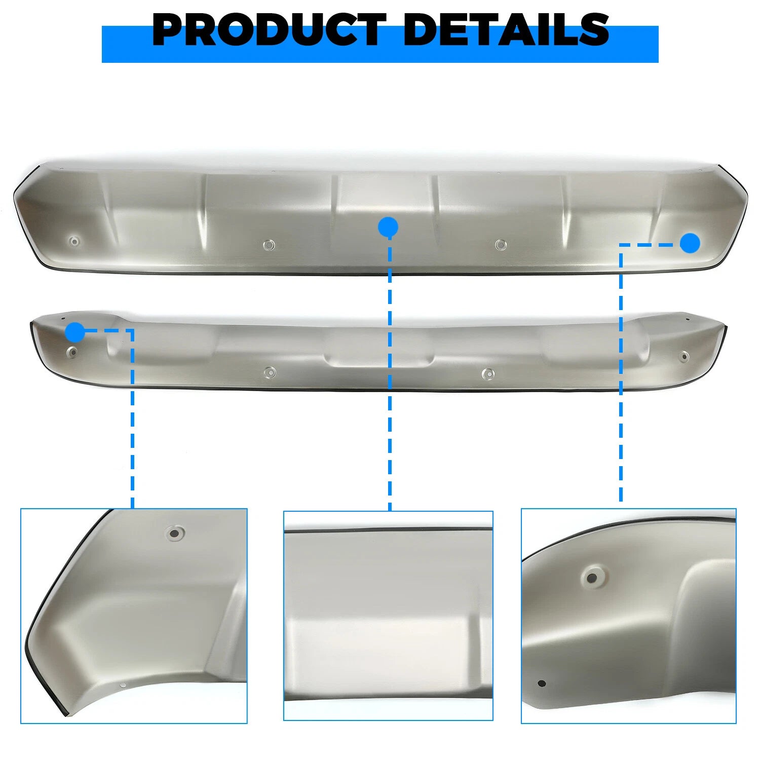Set of 2 Front and Rear Bumper Skid Plates for Toyota RAV4 (2019–2023)