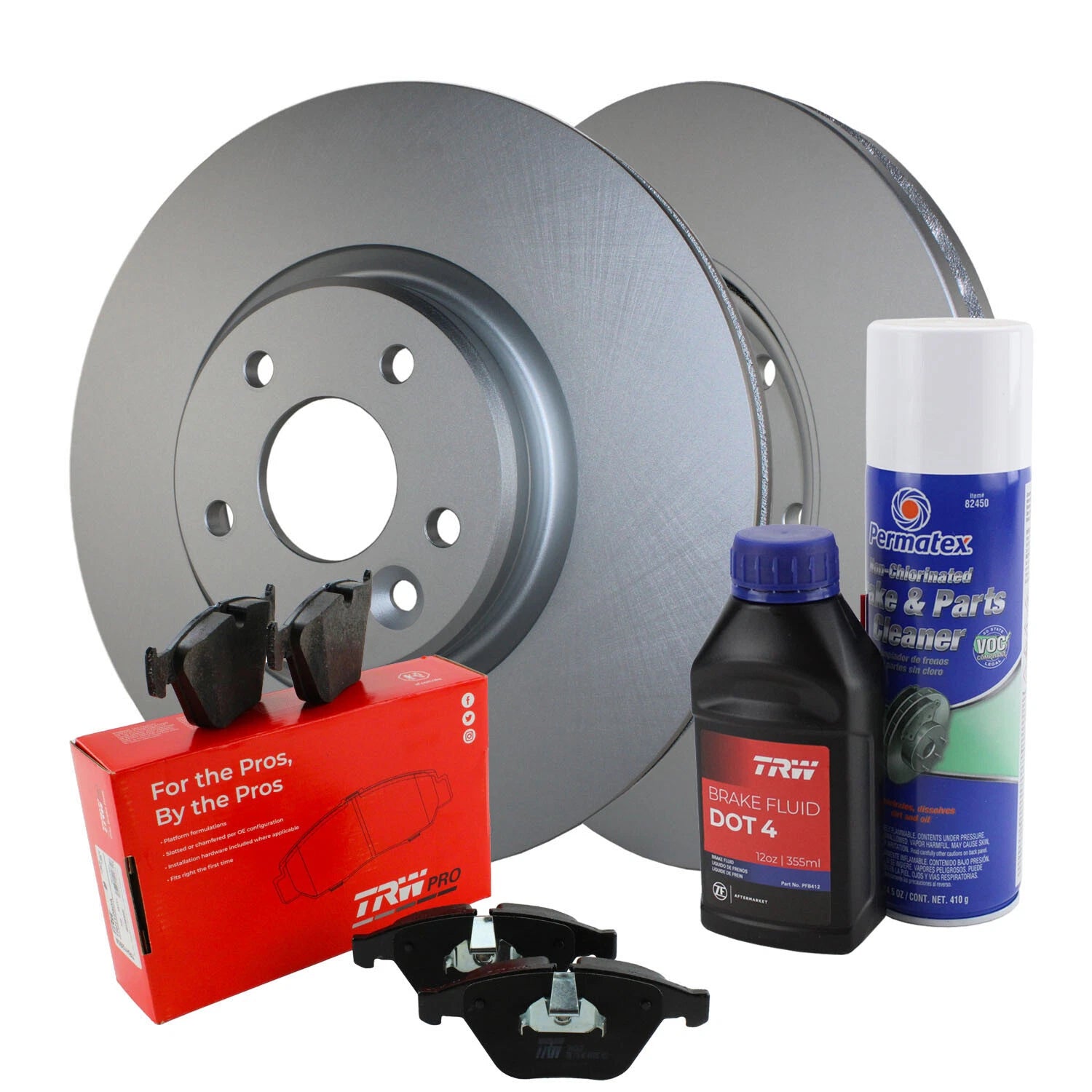 Front Brake Kit 320mm Disc Rotors TRW Pro Low-Met Pads for Ford Focus ST (2013–2018)