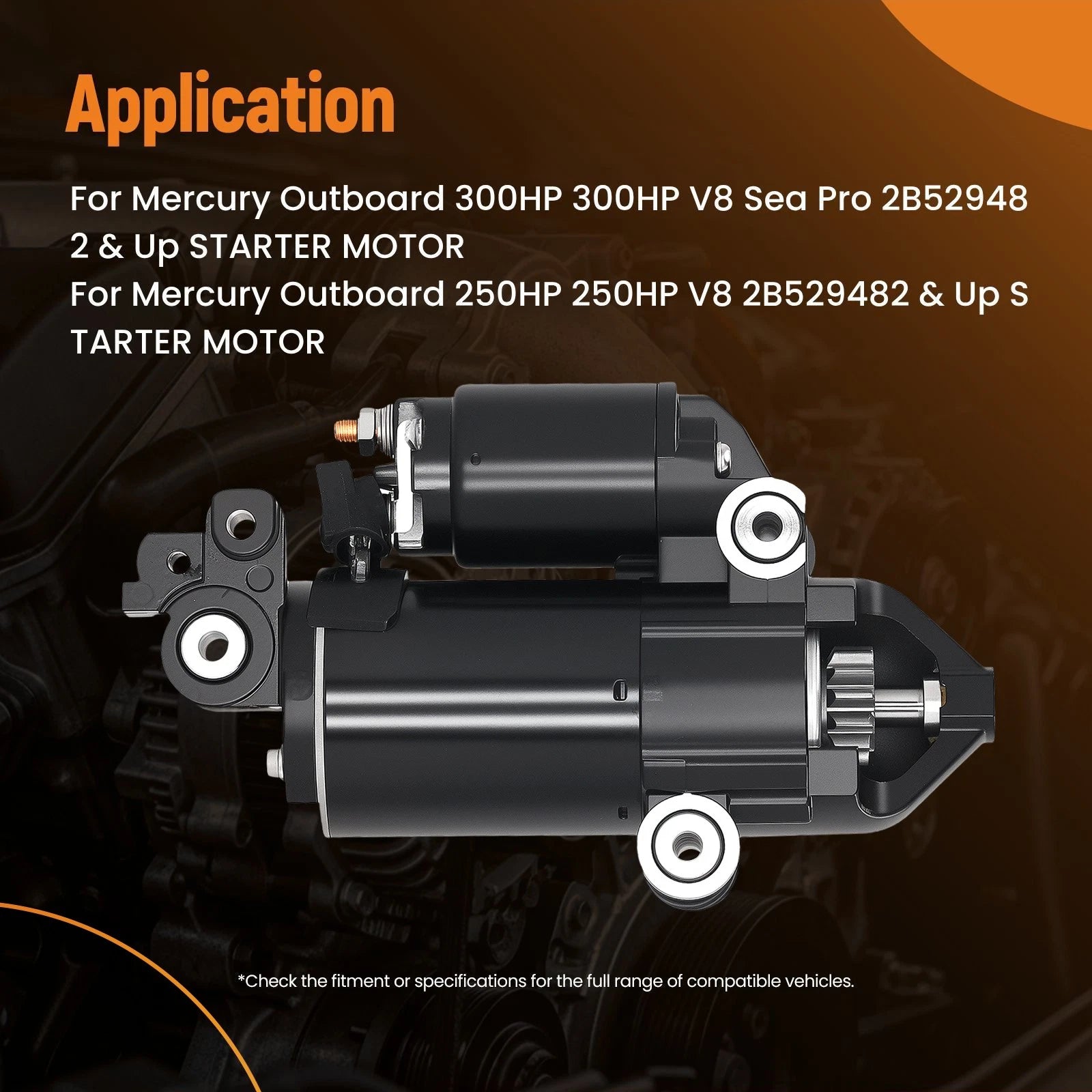 Starter Motor for Mercury Mariner (8M0074530, 8M0099252, 8M0142679) 12V