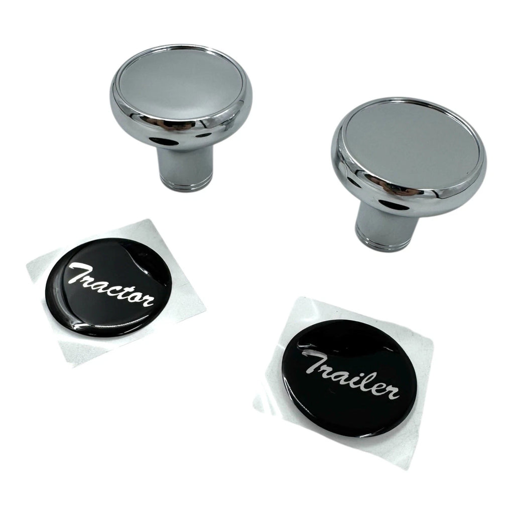 Chrome Deluxe Air Valve Knobs for Peterbilt Kenworth Tractor Trailer (2010–2016)