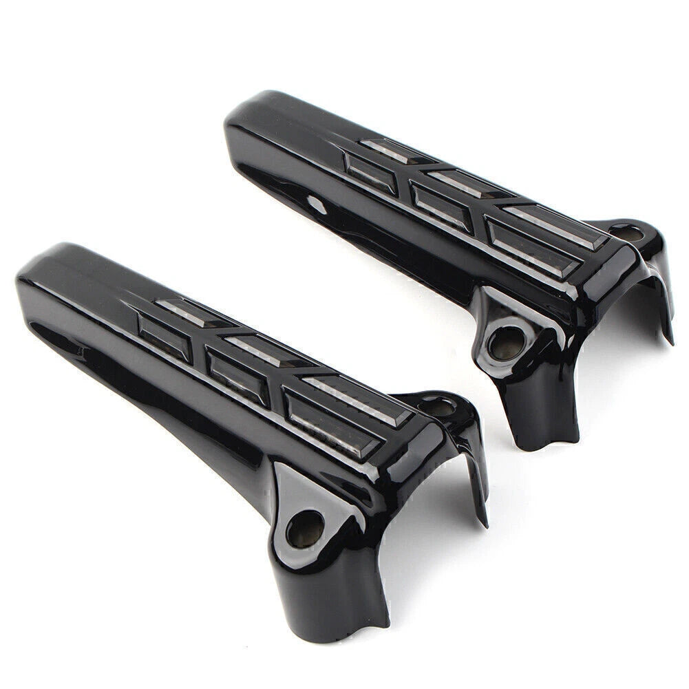 Front Lower Fork Leg Covers with LED Smoke Light for Harley FLHR FLHTK FLHX (2014–2020)