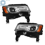 Set of 2 Chrome HID Headlights for Jeep Grand Cherokee (2017–2021)