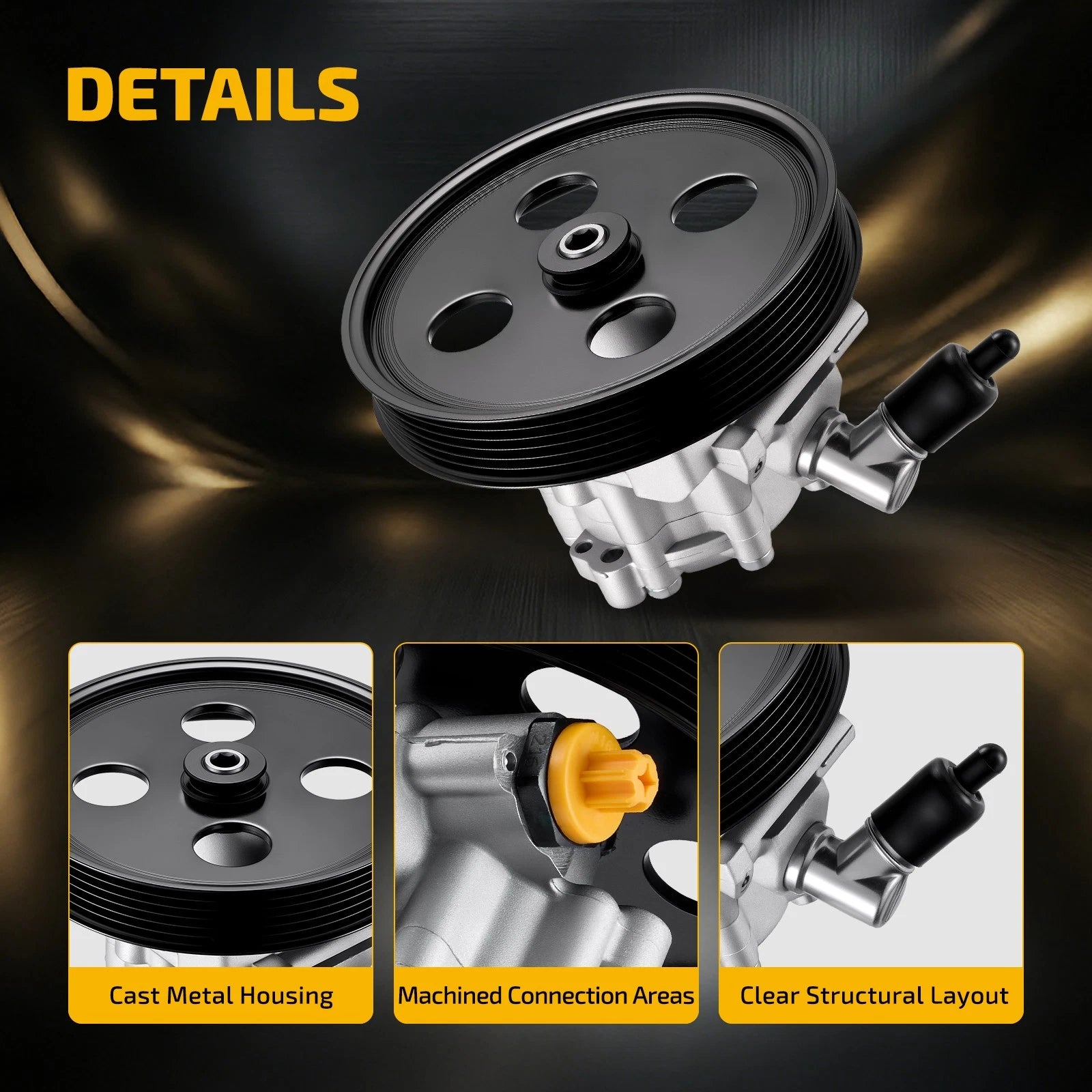 Power Steering Pump and Pulley for Jeep Wrangler (2007–2011) 52059899AE