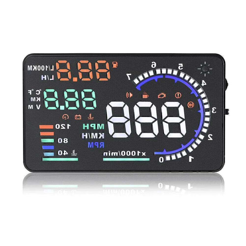 5.5" Universal Car HUD Projector Head Up Display OBD II Speed Warning