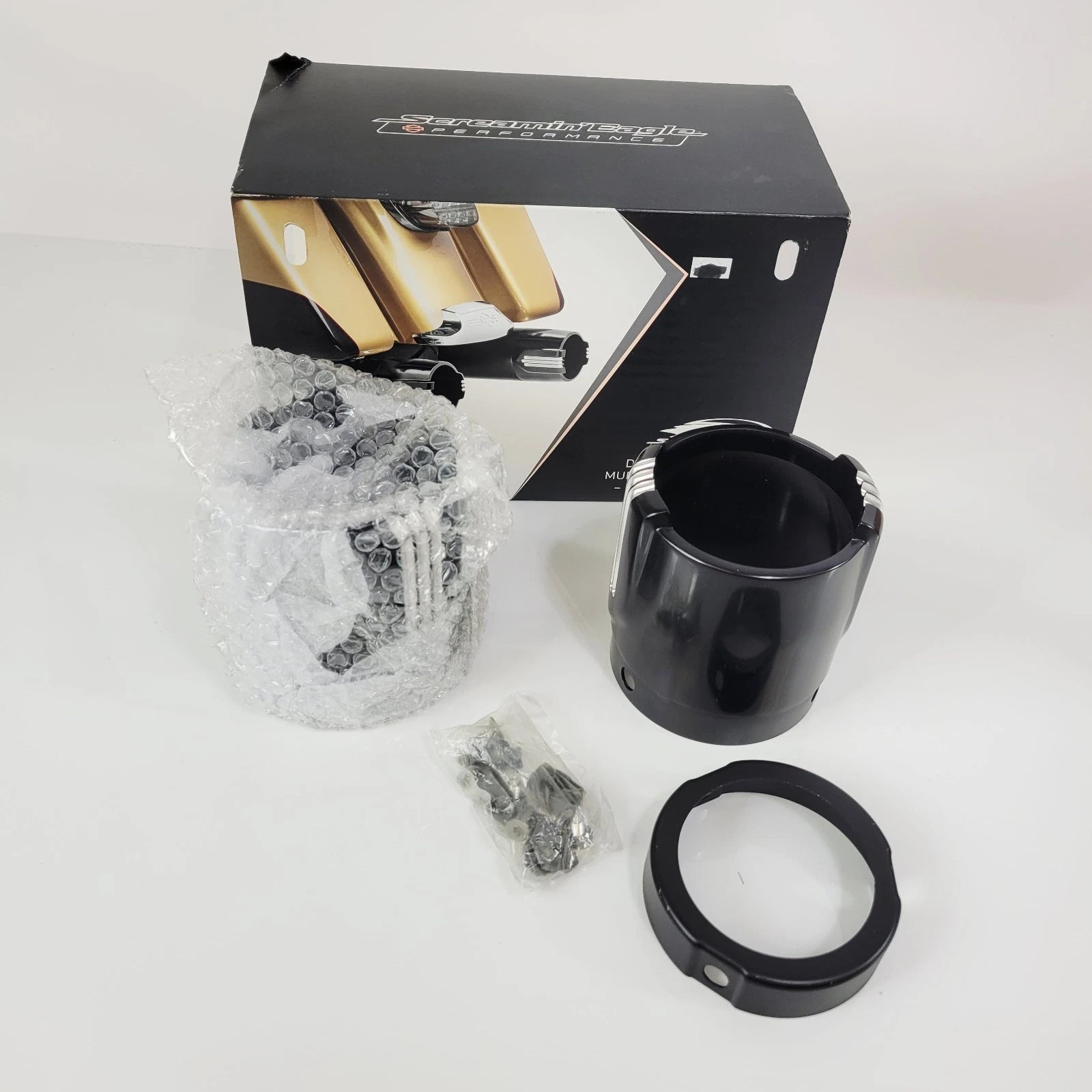 Set of 2 Screamin Eagle Defiance 4.5 in End Caps for Harley-Davidson (N/A)