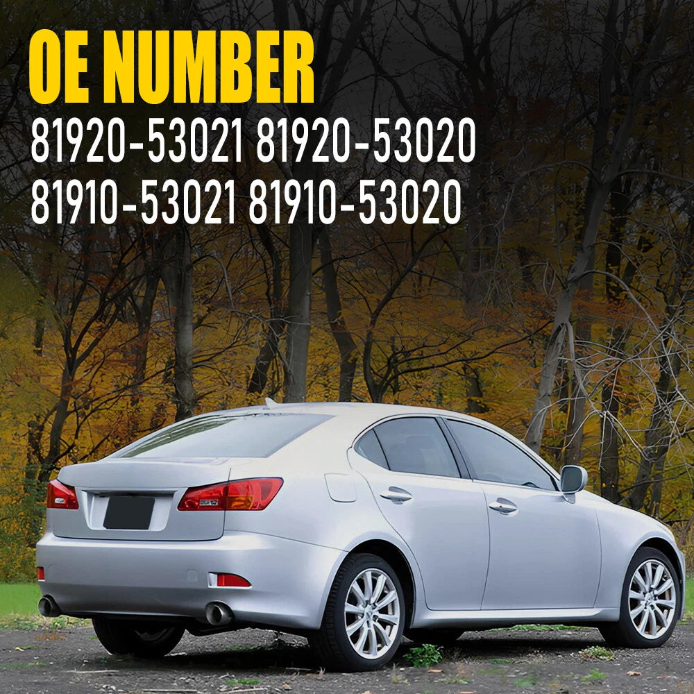 Smoked Lens Rear Bumper Reflector Covers for Lexus IS IS250 (2006–2013)