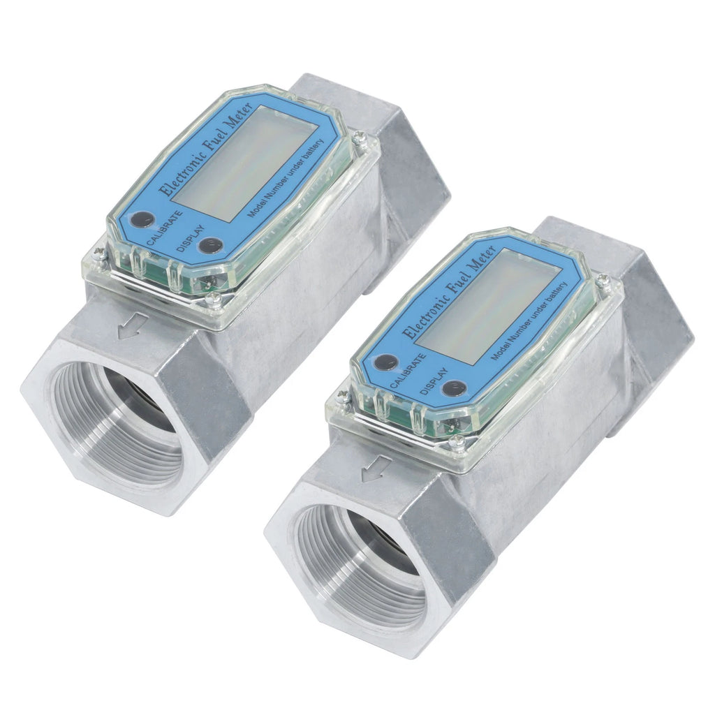 2X Digital Turbine Flow Meter 1.5" for Liquid Flow Measurement