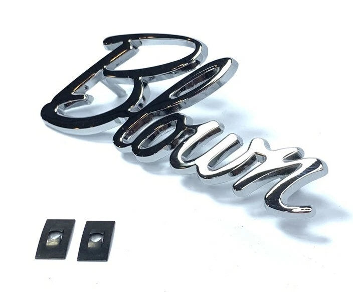 Chrome Blown Script Emblem Badge Replacement for Universal Hot Rod Show Car