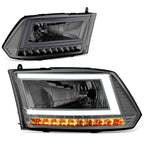 Smoked/Clear C-LED DRL Sequential Turn Signal Headlights for RAM 1500 (2009–2024)