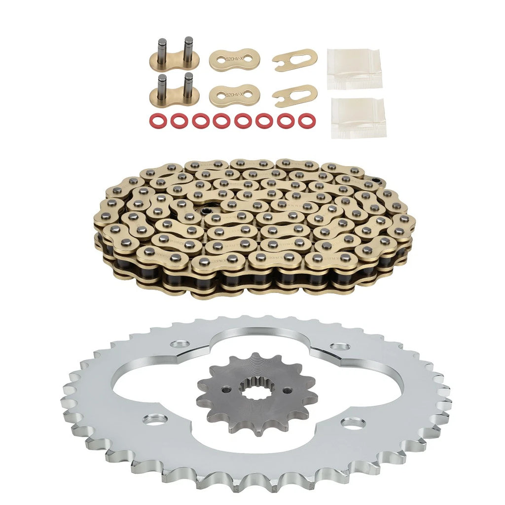 Gold X-Ring Drive Chain & Sprocket for Suzuki QuadSport Z400 (2009–2014)