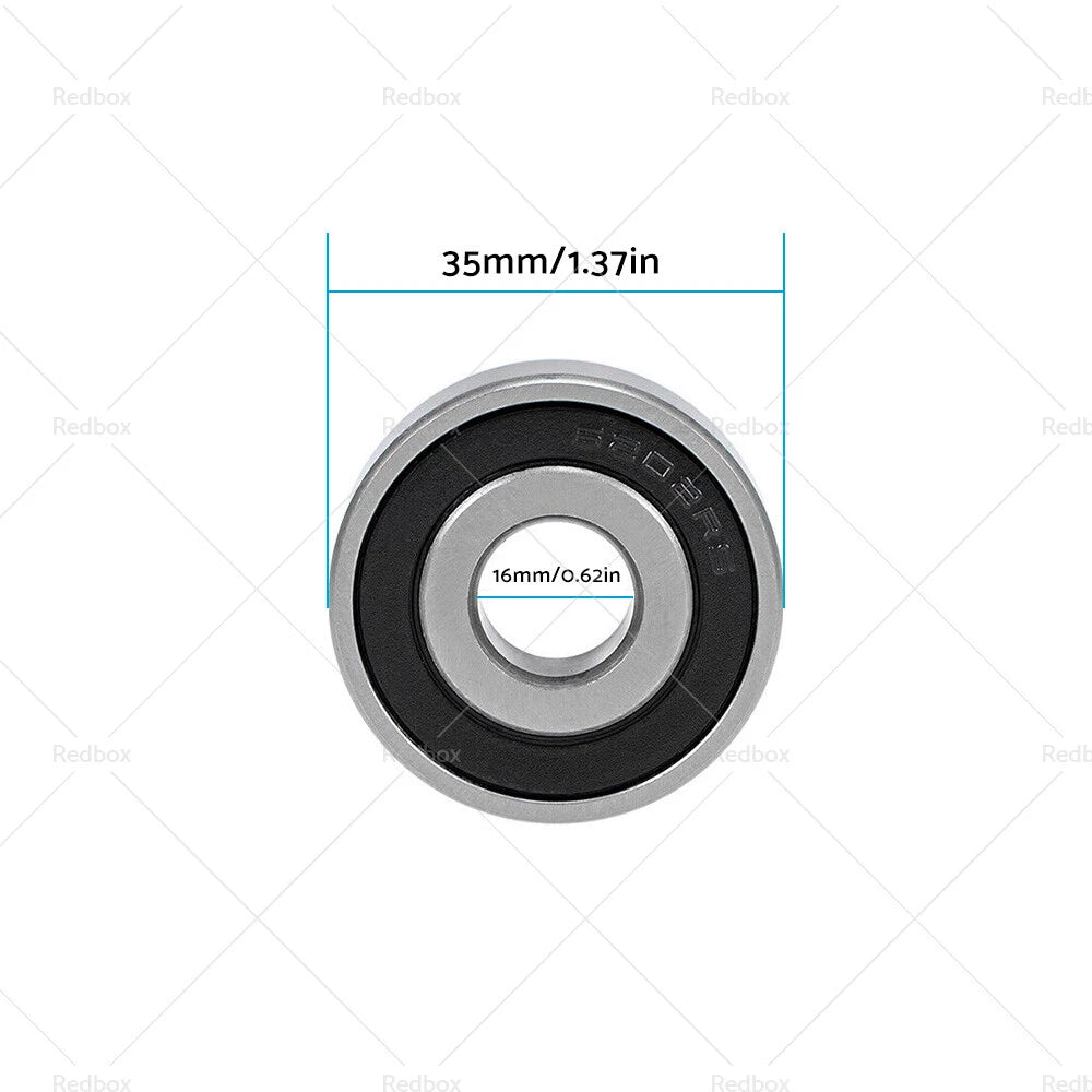 Set of 4 6202-16-2RS Ball Bearings for (16x35x11mm, Double Sealed, Chrome)