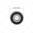 Set of 4 6202-16-2RS Ball Bearings for (16x35x11mm, Double Sealed, Chrome)
