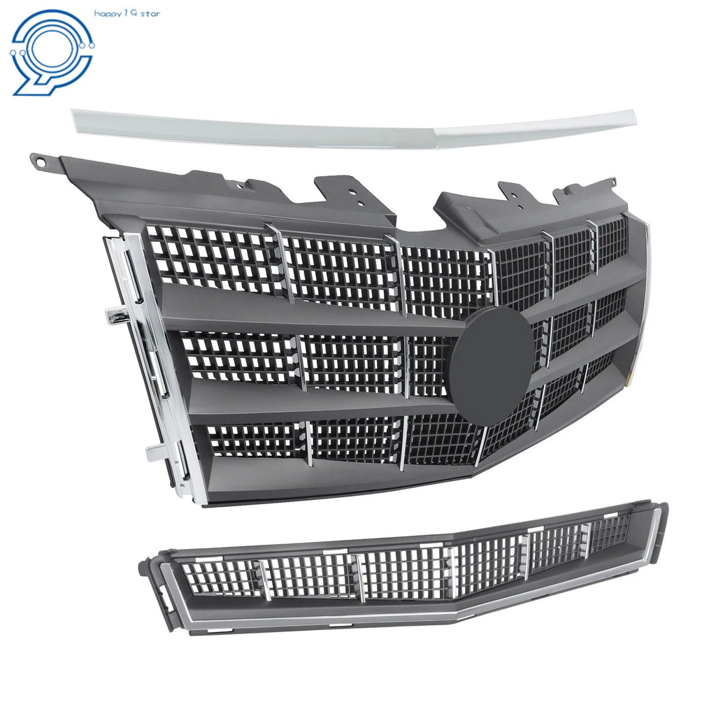 Front Upper & Lower Grill with Chrome Trim for Cadillac CTS (2008-2011)