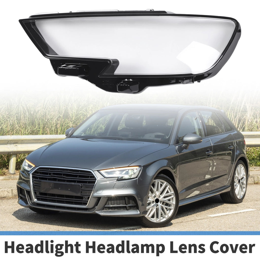 1 Pc Headlight Lens Cover for Audi A3 (2016–2020) Black