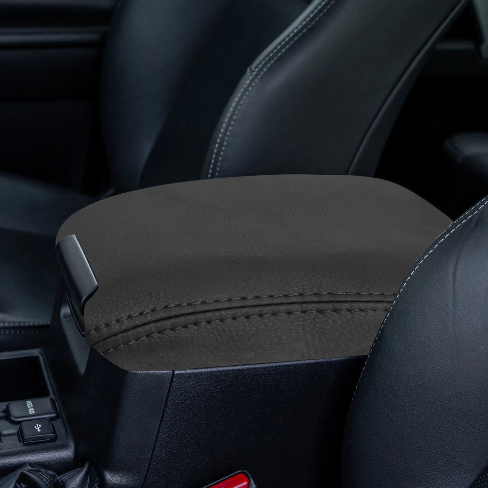 Center Console Cover for Toyota Prado (2010–2019) Armrest Pad Faux Leather Black