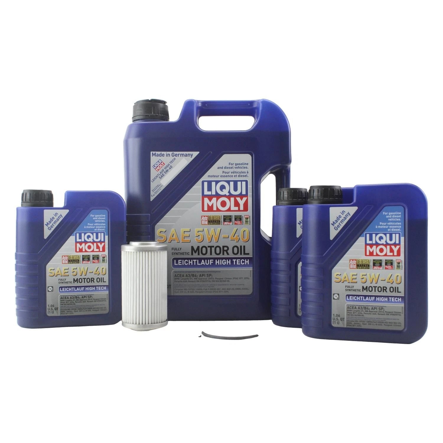 Engine Oil Change Kit 8L Liqui Moly Leichtlauf HighTech 5W40 for W203 W220