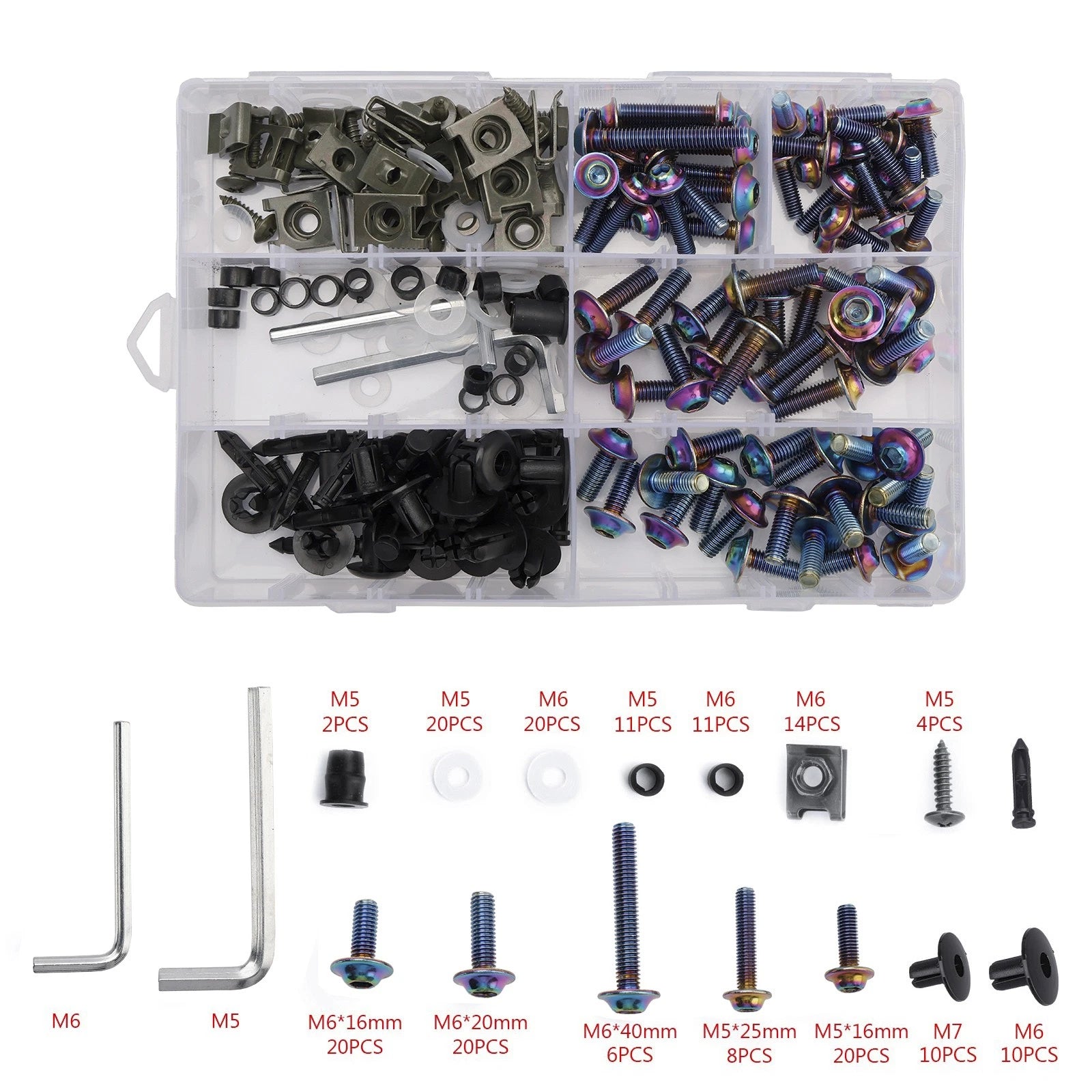 Iridium Fairing Bolts Screws Bodywork Kit for Yamaha YZF R6 R1 R3 R25 FZ07 FZ09 (2006–2023)