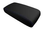 Leather Console Lid Armrest Cover for Nissan Pathfinder (1996–2004) Blue Stitch