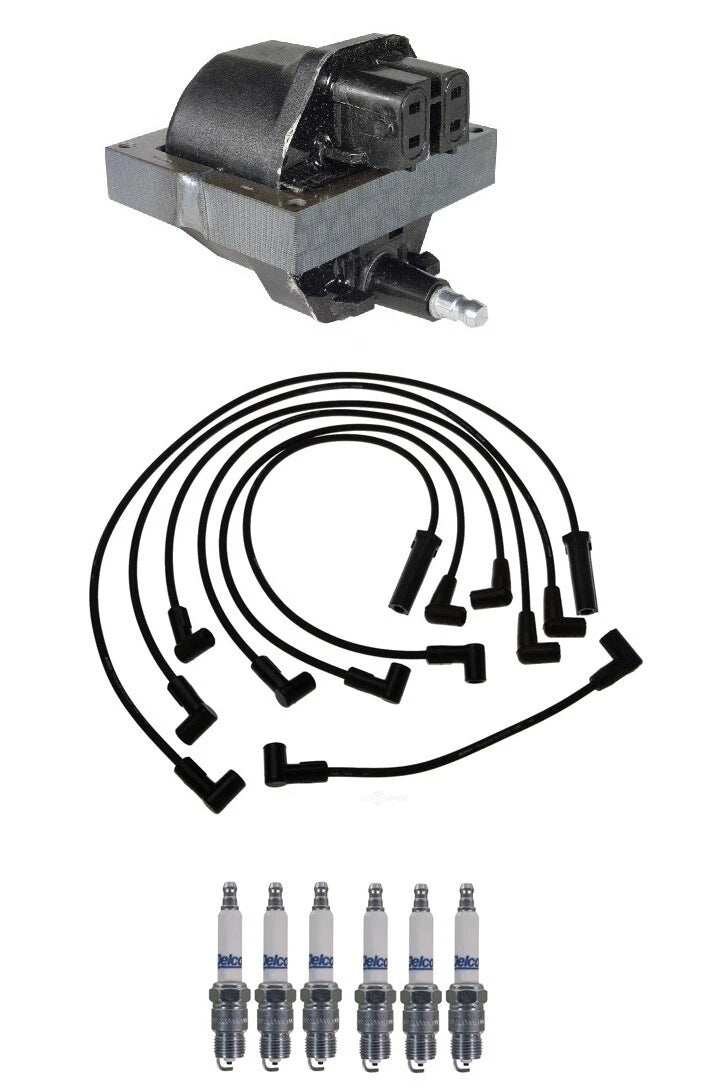 Ignition Wires & Coil with 6 Spark Plugs for Chevy Astro 4.3L V6 (1992–1993)