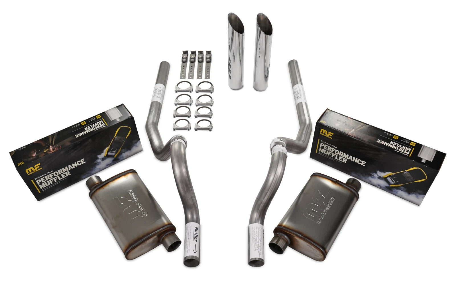 Dual Exhaust Kit for Ford Mustang (1986–2004) - 2.5" Stainless Rear Exit SW Tip