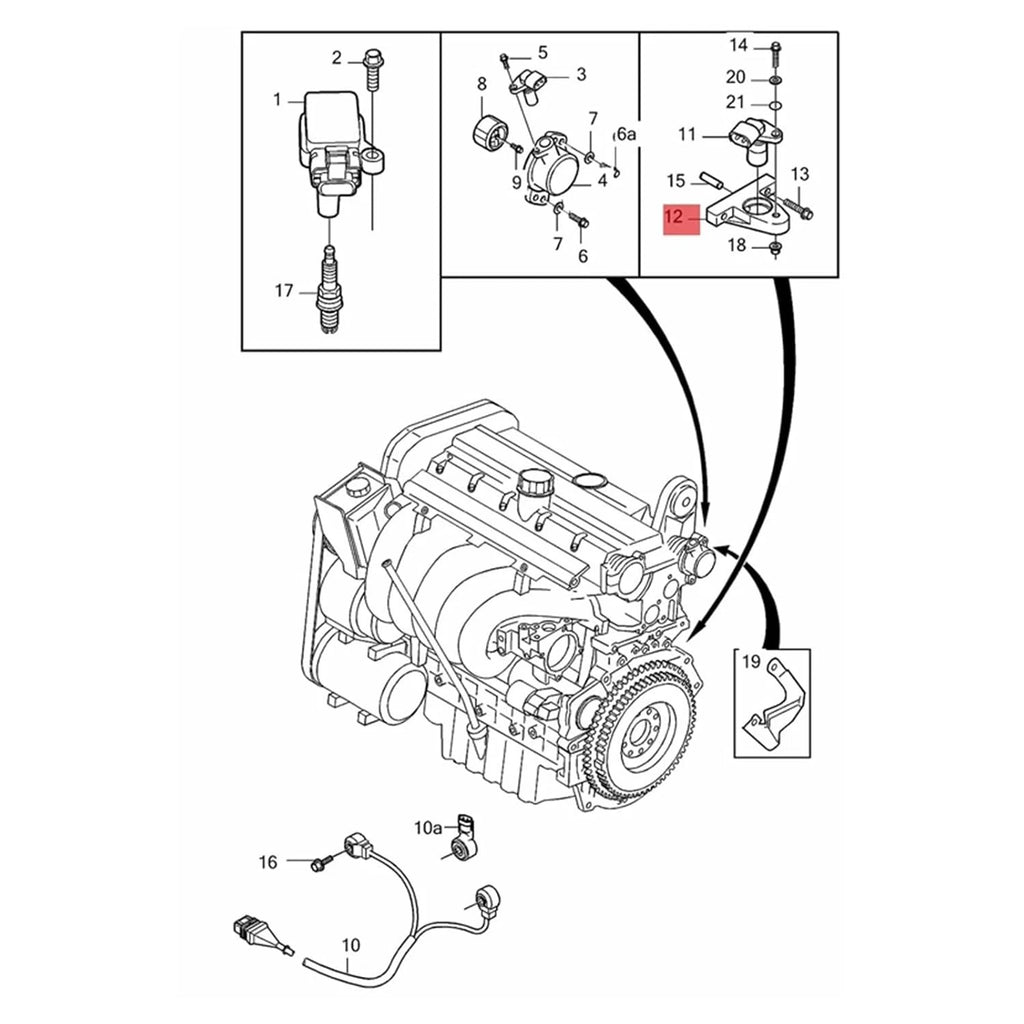 Crankshaft Position Sensor Bracket for Volvo C30 C70 S80 S60 S40 V50 (2006–2013)