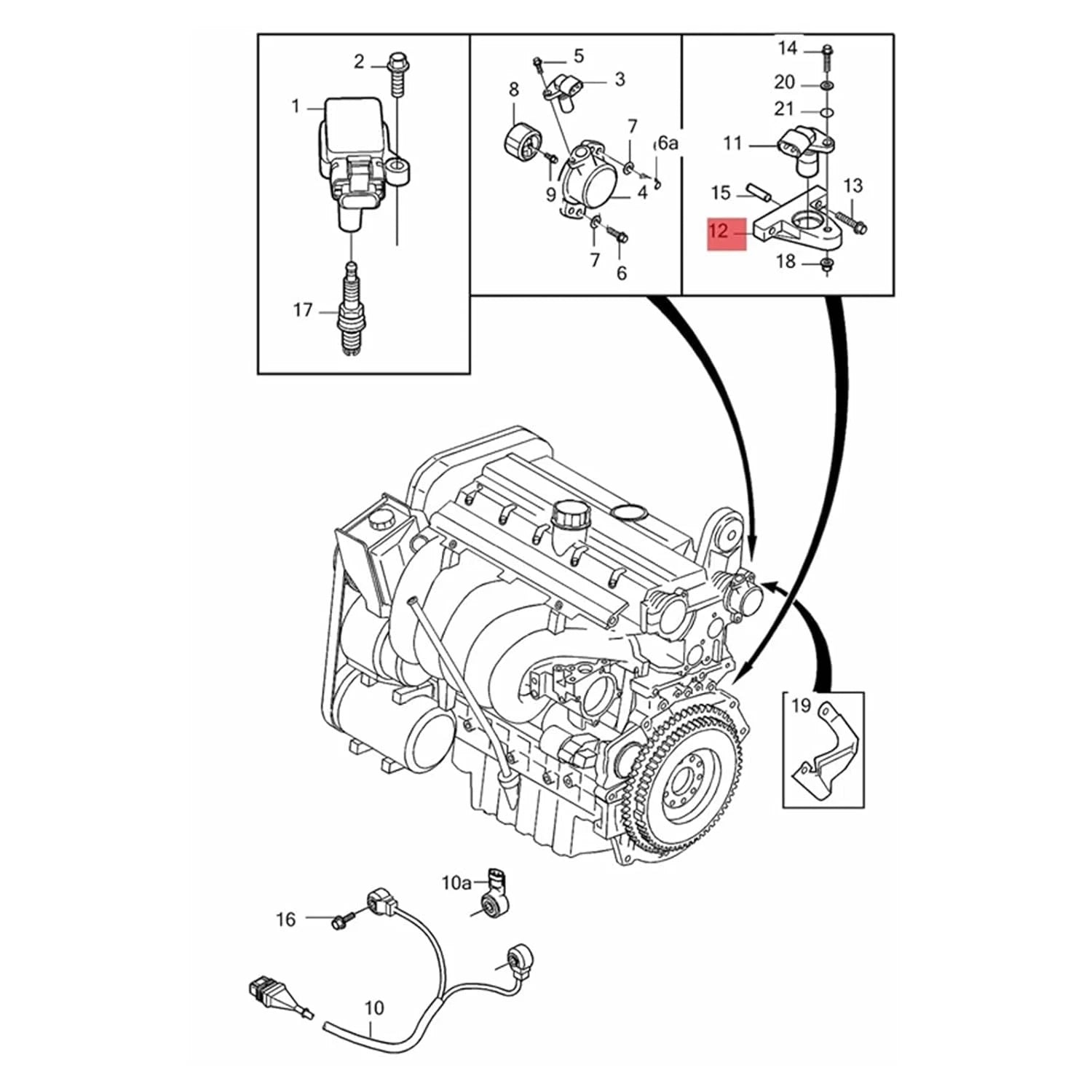 Crankshaft Position Sensor Bracket for Volvo C30 C70 S80 S60 S40 V50 (2006–2013)
